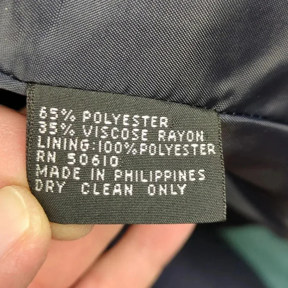 Vintage Kasper For ASL Navy Skirt Suit, Double Breasted Coat - Picture 7 of 9